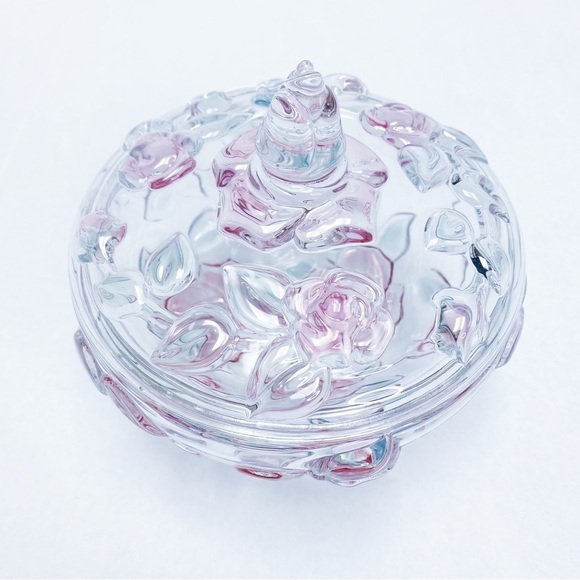 Vintage Crystal Rose Candy Bowl - Picture 3 of 5